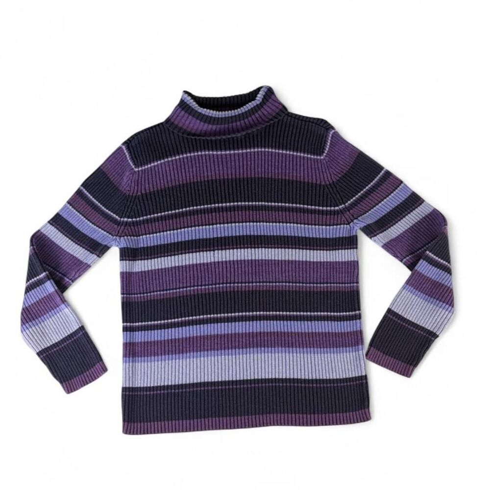 Venezia Jeans purple and black 90s preppy turtle neck sweater